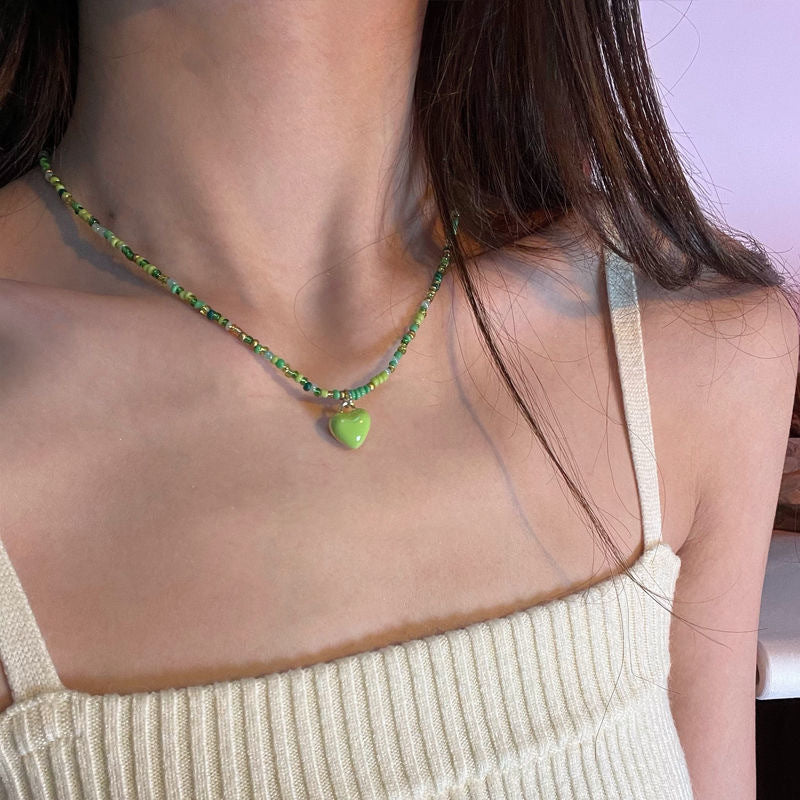 Women's Heart-shaped Beaded For Cute Girly Style Sweet Temperament Necklaces