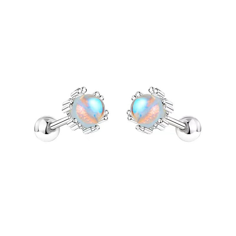 Korean Style Moonstone Fashion Sterling Sier Earrings