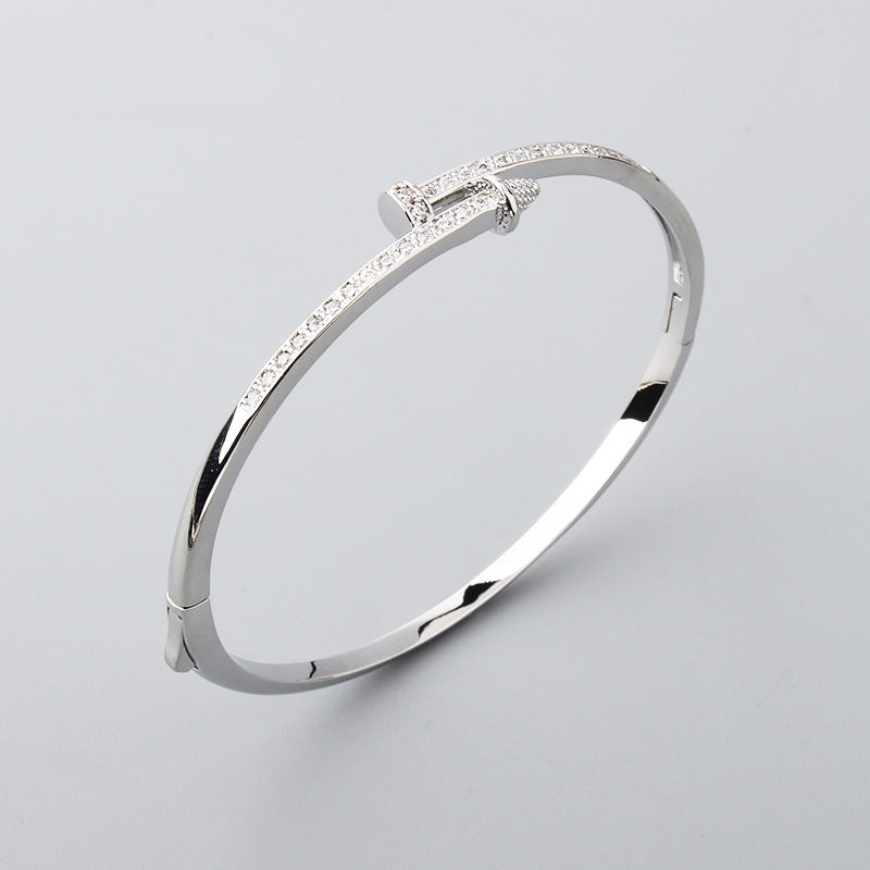 Nail Micro Inlaid Zircon Awl Gold Niche Bracelet
