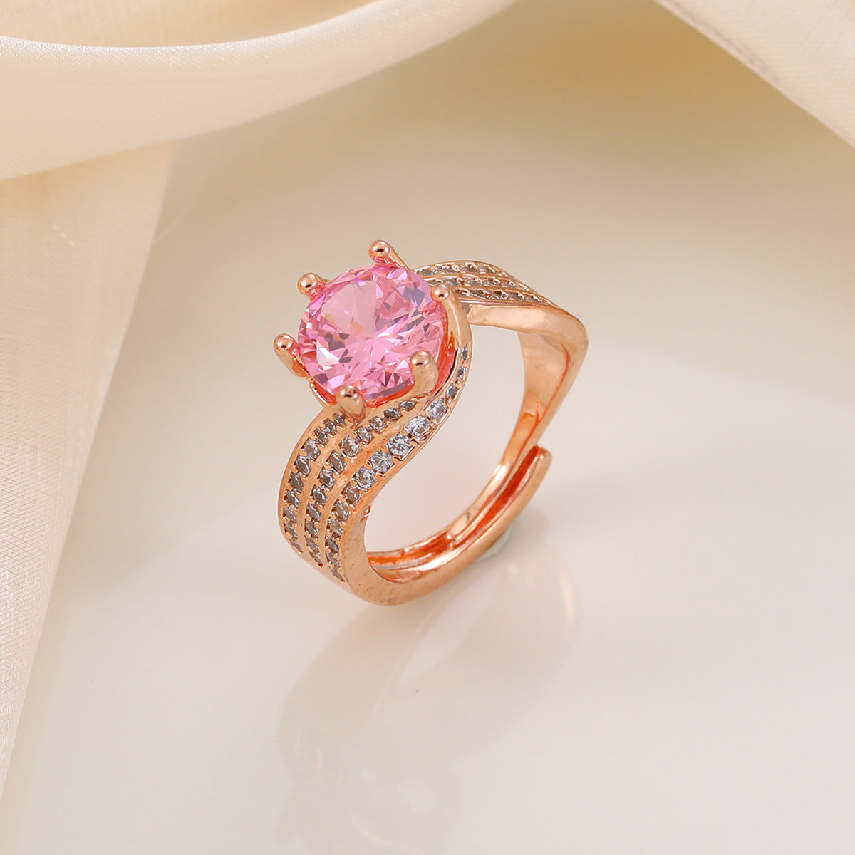 Imitation Moissanite Female Frame Zircon Wedding Ring