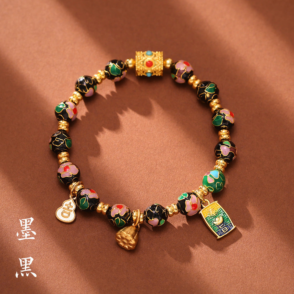 Slouchy Fragrant Flower Female Cloisonne Enamel Bracelets