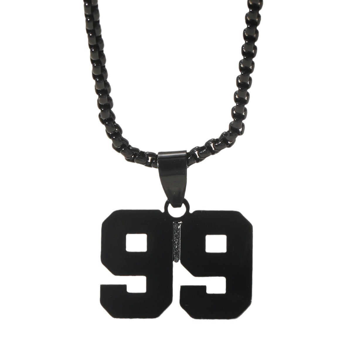 Fashion Stainless Steel Double-sided Digital Male Female Personality Hip Hop Necklaces