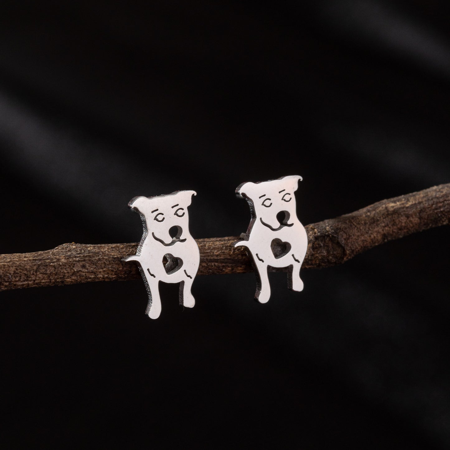 Stainless Steel Zodiac Puppy Style Small Earrings