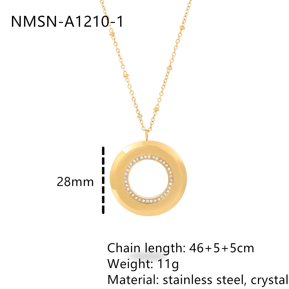 Private Exclusive Stainless Steel Unisex Vacuum Gold Necklaces