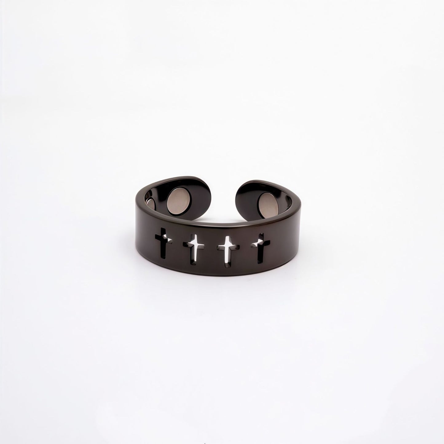 Cross Figure Magnetic Therapy Opening Double Healthy Ring