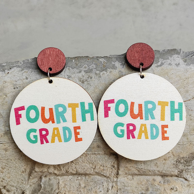 Cute Wooden For Teachers Steel Needle Earrings