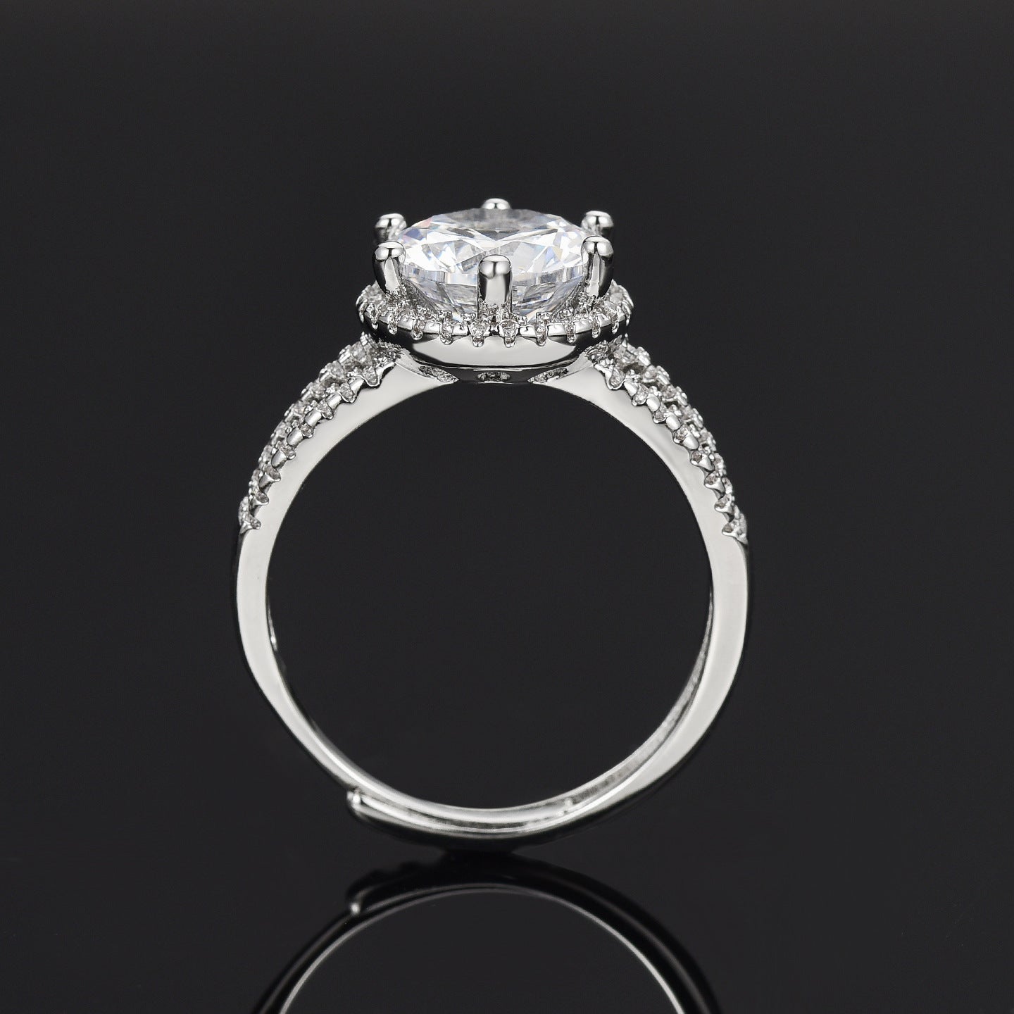 Women's Live Broadcast Karat Group Inlaid Zircon Ring