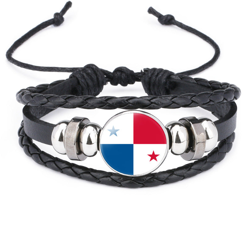 Flag Time Stone Cattle Leather Accessories Bracelets