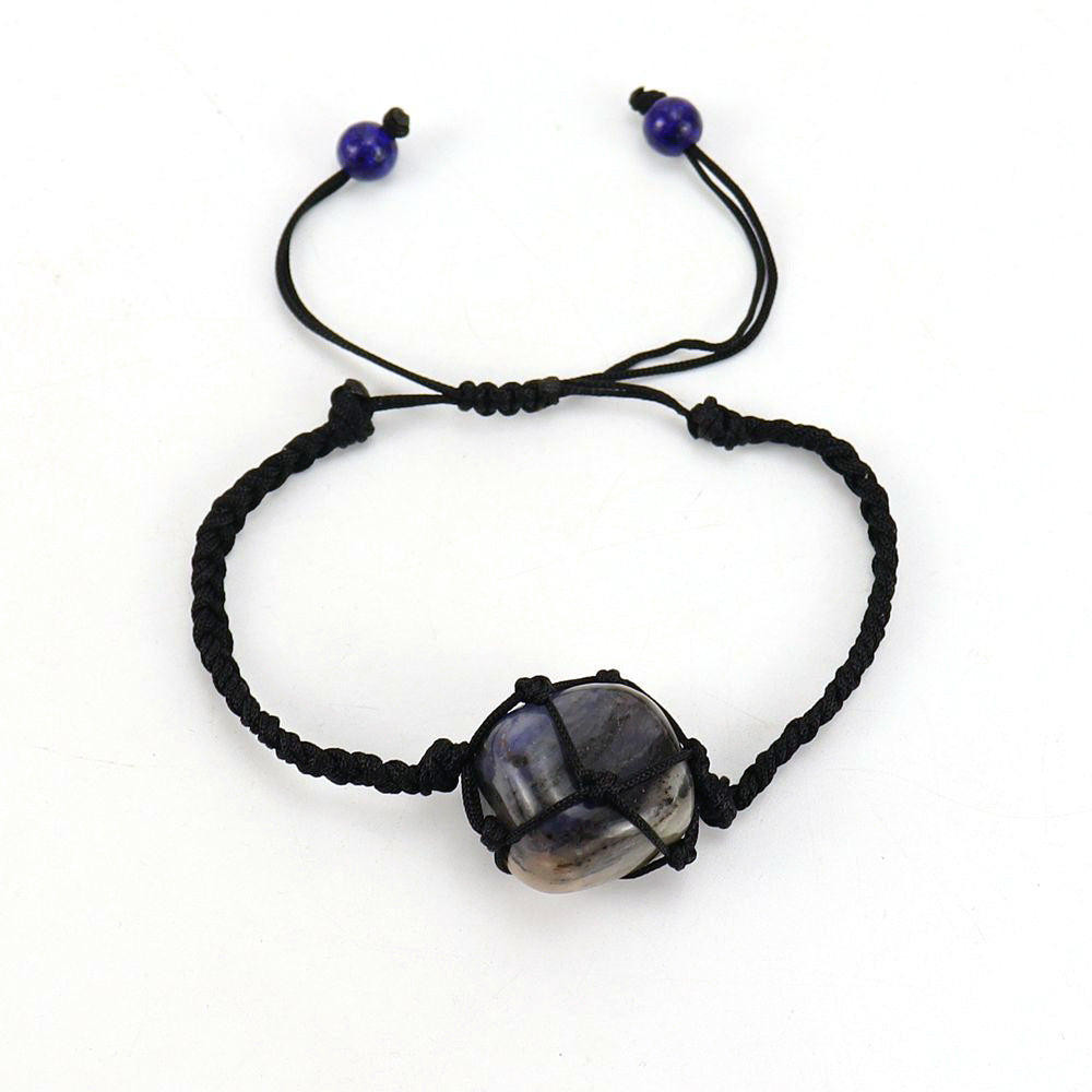 Broadcast Hand-woven Black Jade Thread Crystal Bracelets