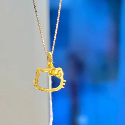 Gold Design High-grade Simple Sweet Hello Necklaces