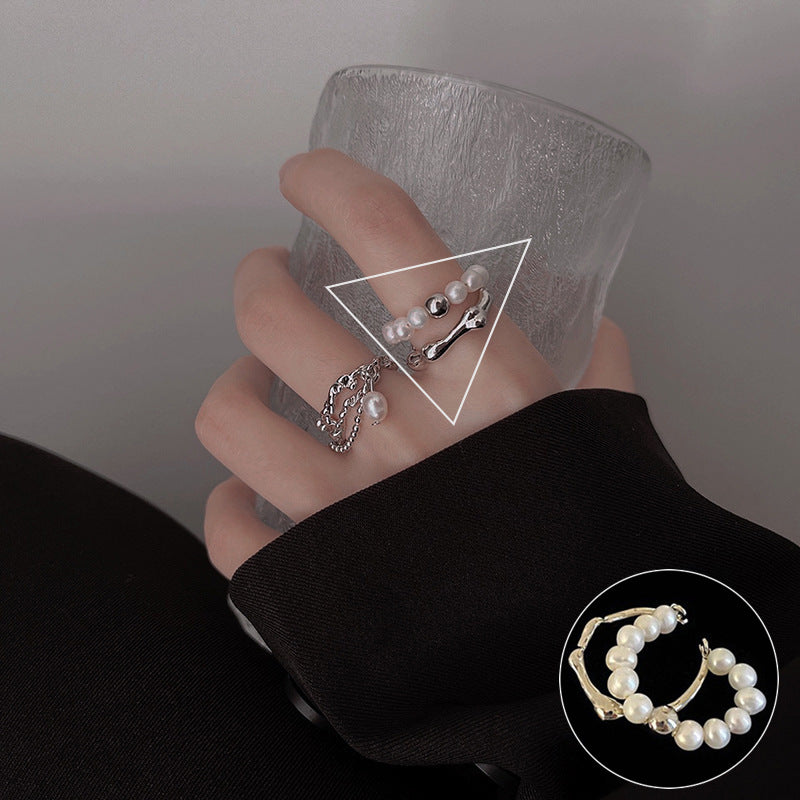 Women's Shaped Retro Stylish Water Drop Texture Rings