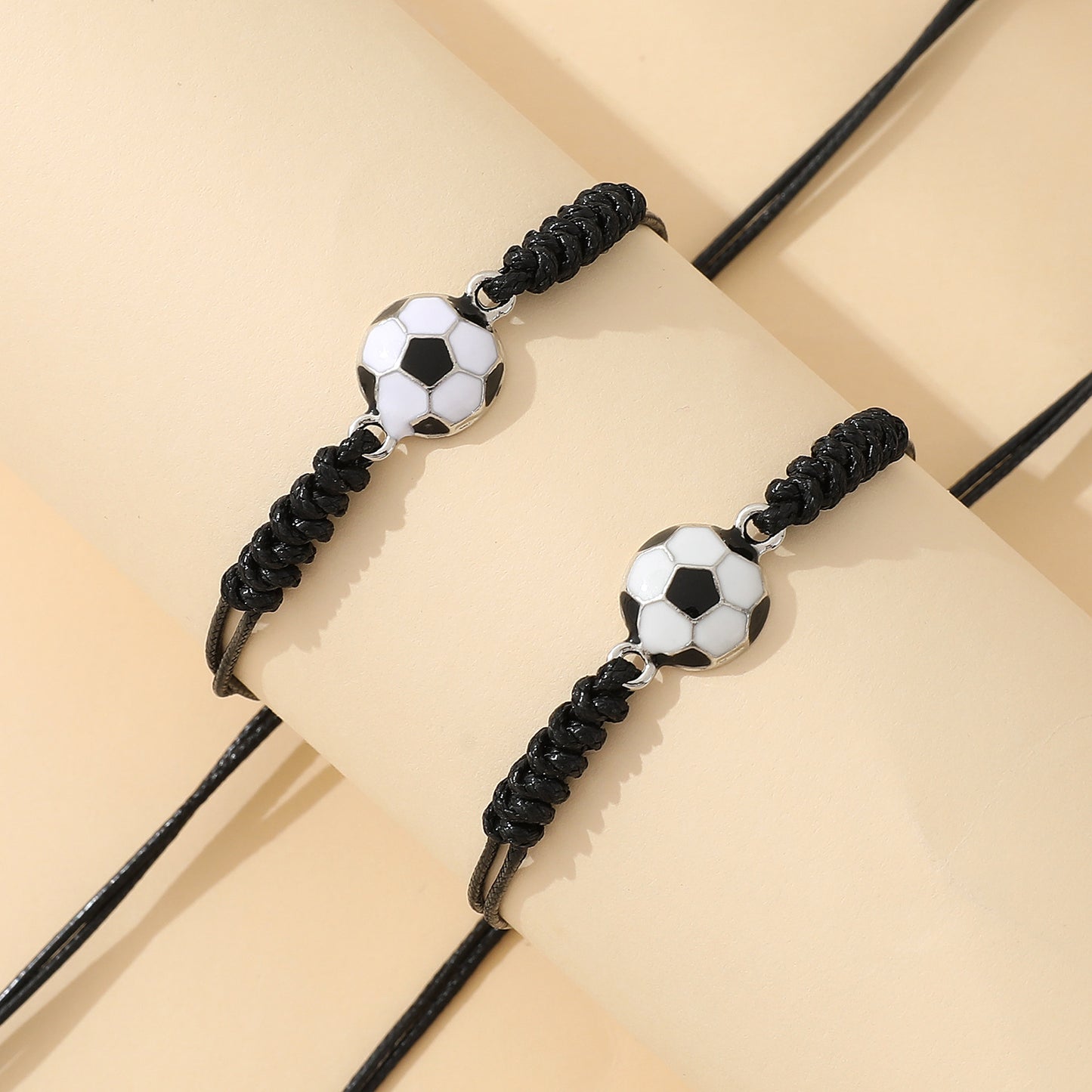 Football Woven Hand Strap Design Leather Bracelets