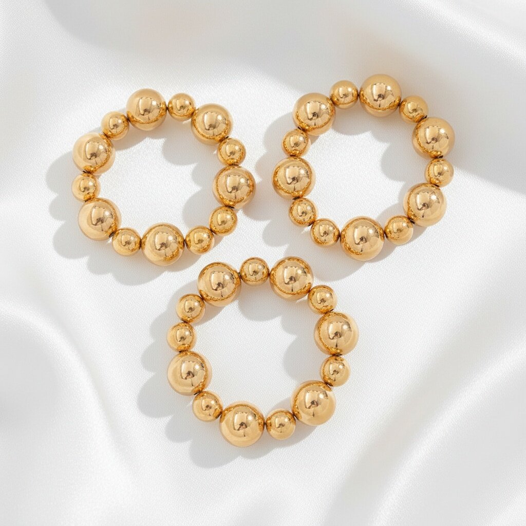 French Style Geometric Ball Personalized Metal Bracelets