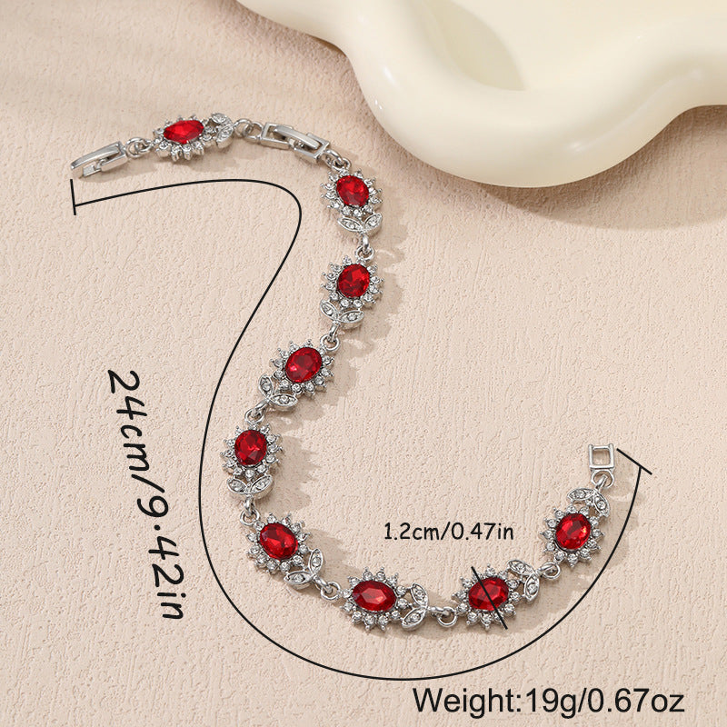 Women's Affordable Luxury Style Color Zircon Flower Branches Bracelets