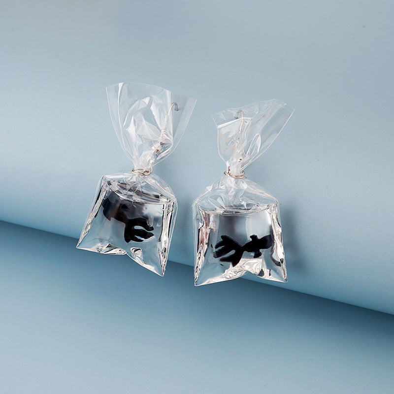 Cartoon Fun Goldfish Creative Personality Transparent Water Earrings