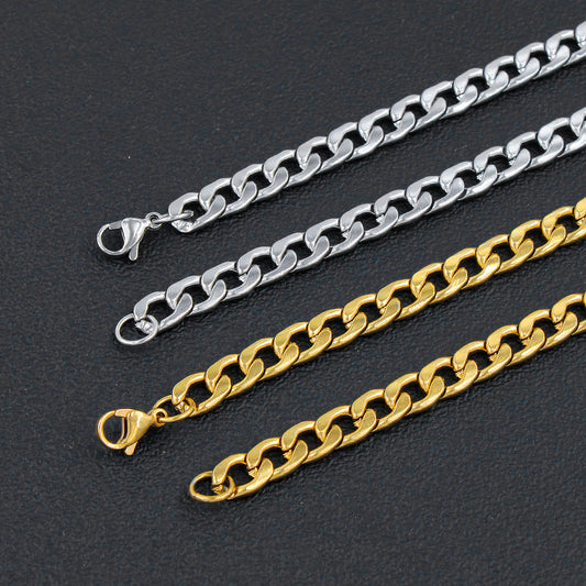 Steel Cuban Vacuum Color Retention Electroplating Necklaces