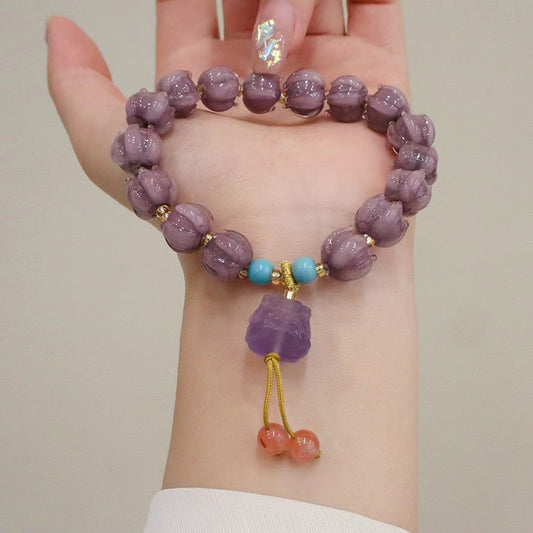 Twilight Mountain Purple Glazed Female Gold Bracelets