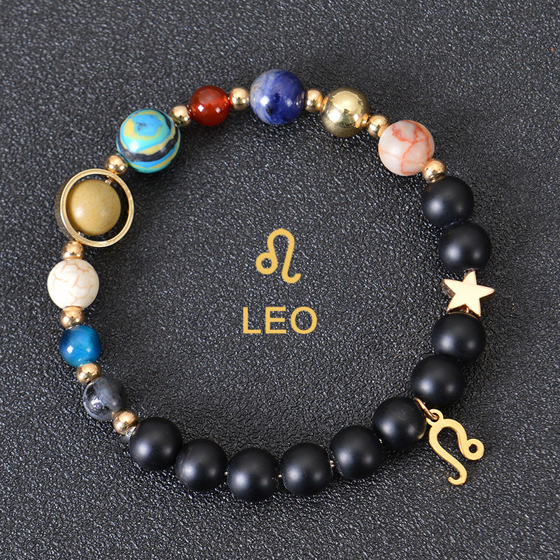 Planets Twee Constellations Frosted Stone Beaded Bracelets