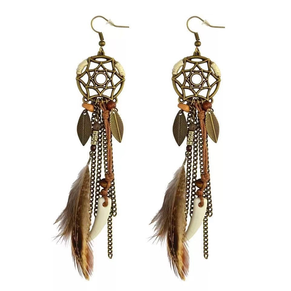 Tribe Ethnic Style Long Fringe Holiday Trip Earrings