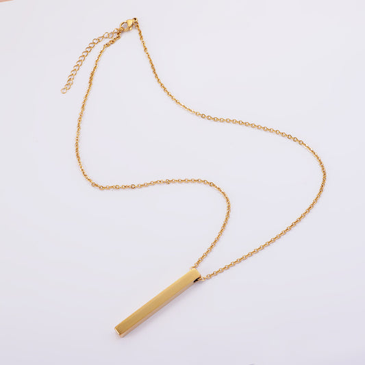 Stainless Steel Three-dimensional Strip Can Carve Writing Necklaces