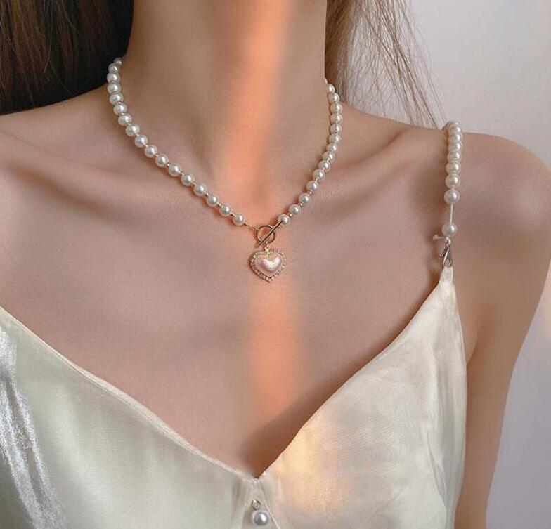 Women's Fairy Beautiful Pearl Twin Clavicle Chain Necklaces