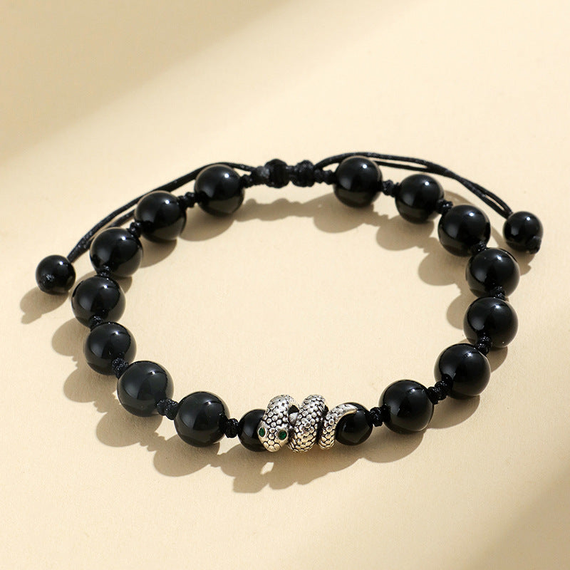 Black Agate Beaded Blessing Couple Female Bracelets