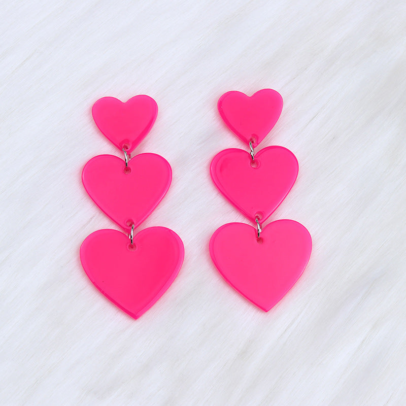 Women's Asymmetric Love Heart Acrylic Simple Fashion Personality Earrings