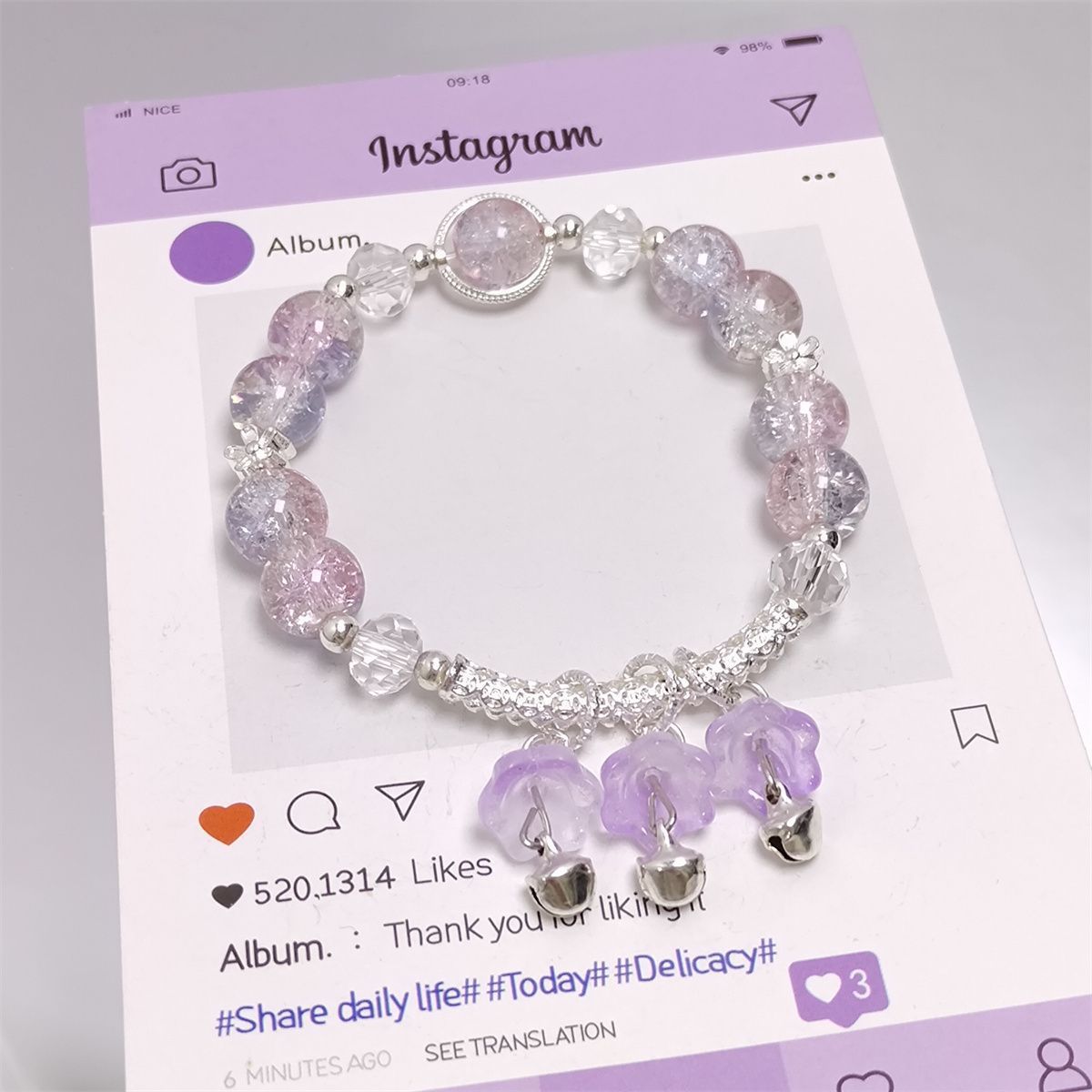 Style Lily Crystal Female Niche Super Bracelet