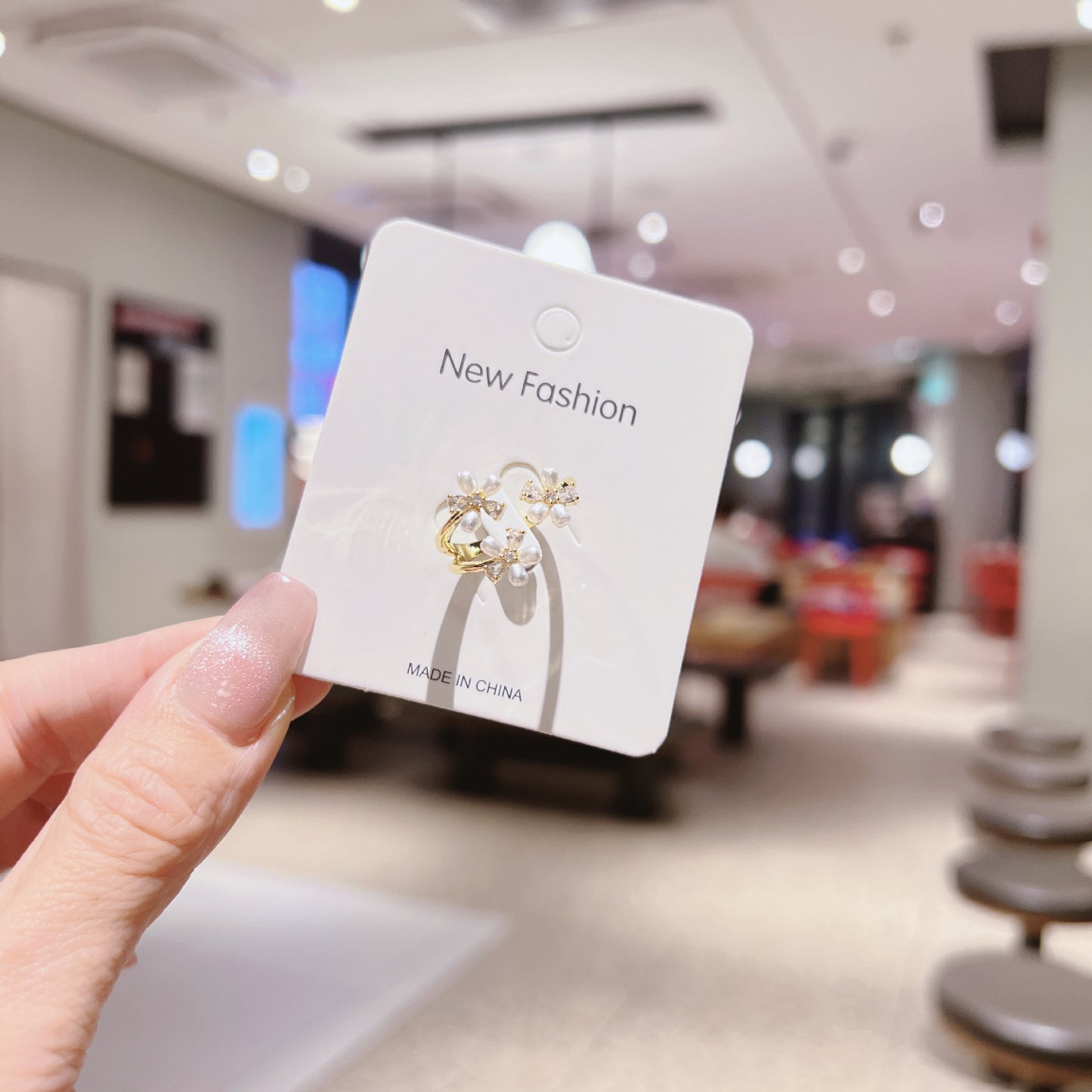 Zircon Flower Niche Style Fashion Design Ice Ring