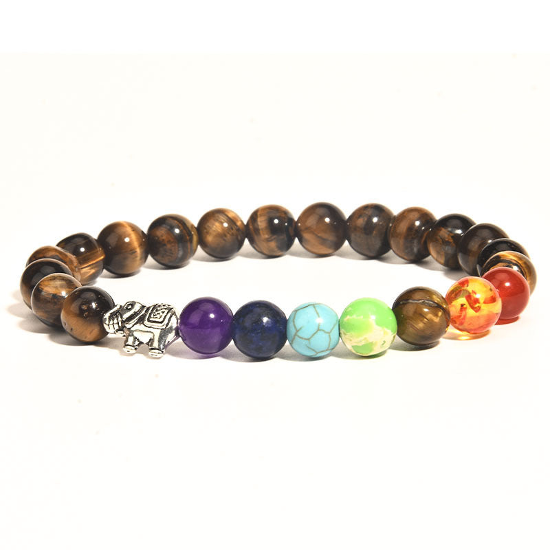 Women's & Men's Tigereye Black Lava Volcanic Rock Elephant Bracelets