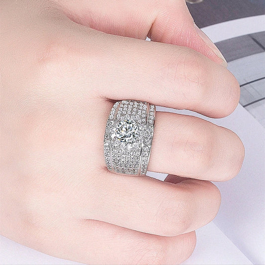 Men's New Luxury Full Diamond Sier Rings