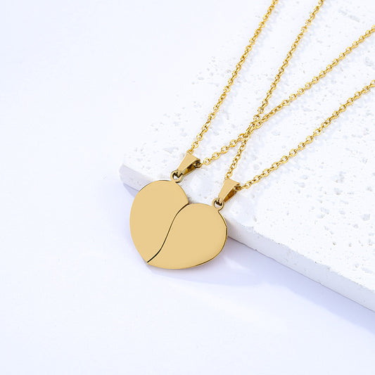 Half Heart Blank No Word Material Necklaces