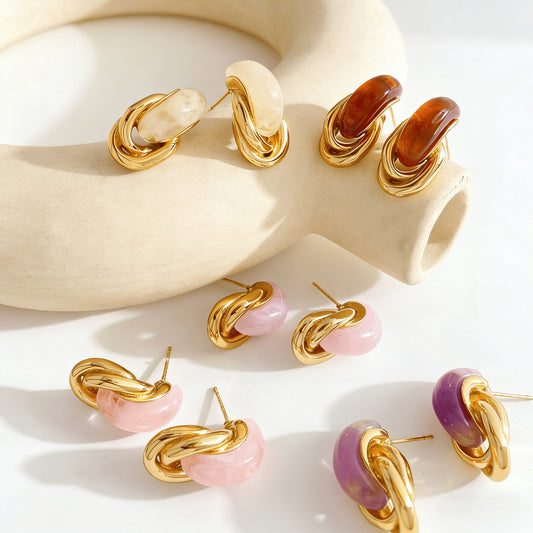 Women's Style Retro Metal Twist Niche Design Gentle Graceful High-grade Earrings