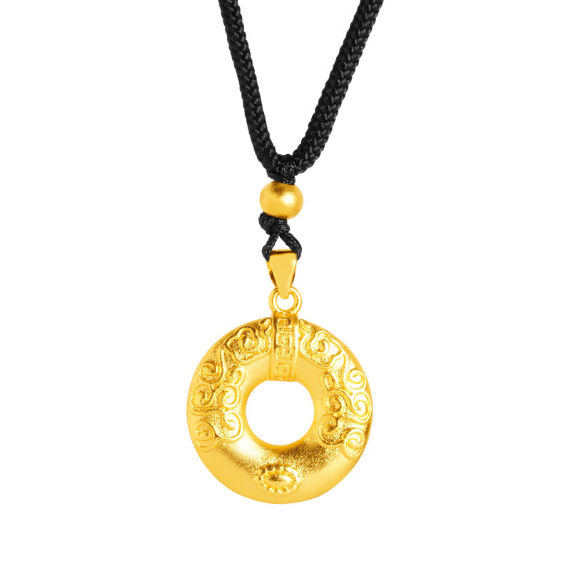 Women's Gold Circle Jewelry Temperament Wild Ancient Necklaces