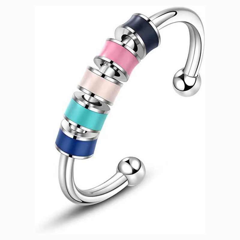 Lying Rotating Enamel Stainless Steel Colorful Rings