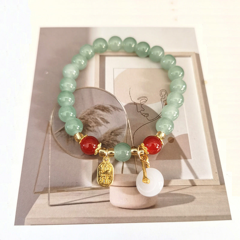 Jade Bead Lucky Fortune Peanut Lotus Bracelets