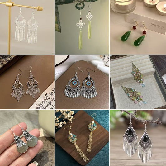 High Sense Small Chinese Ethnic Water Earrings