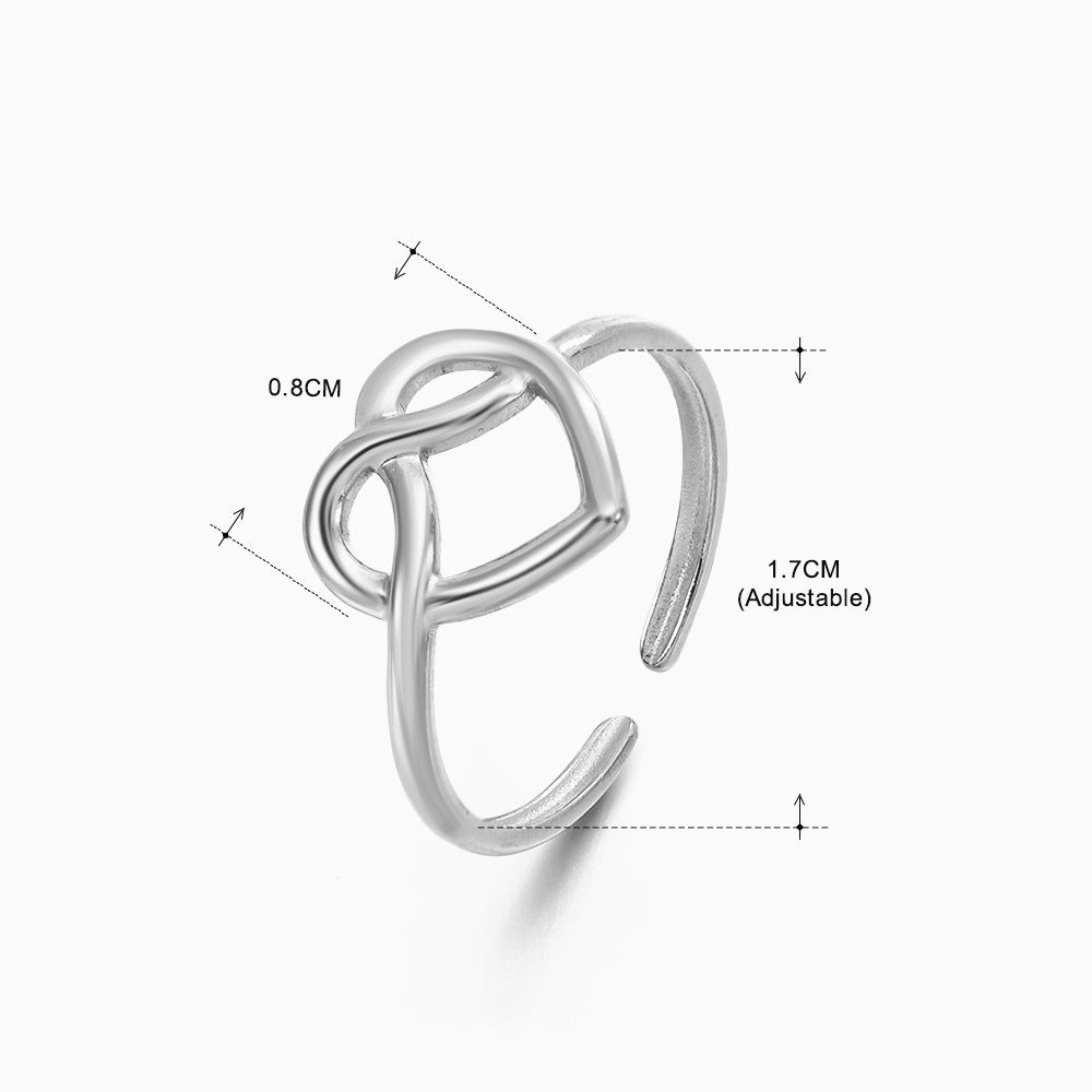 Women's Fashion Stainless Steel Love Heart-shaped Popular Rings