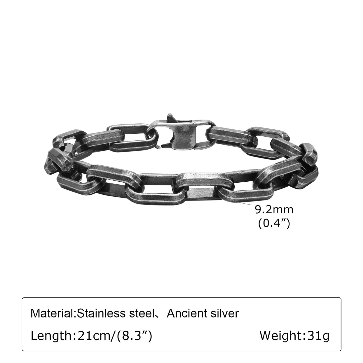 Accessories Stainless Steel Simple Square Chain Bracelets