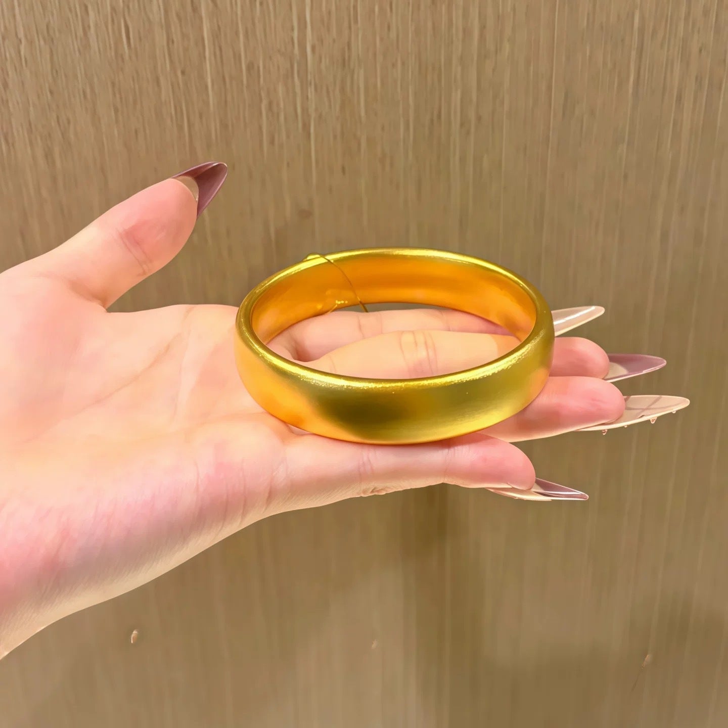 Shop Ancient Yellow Frosted Wide Loach Back Bangle Tire Bracelet
