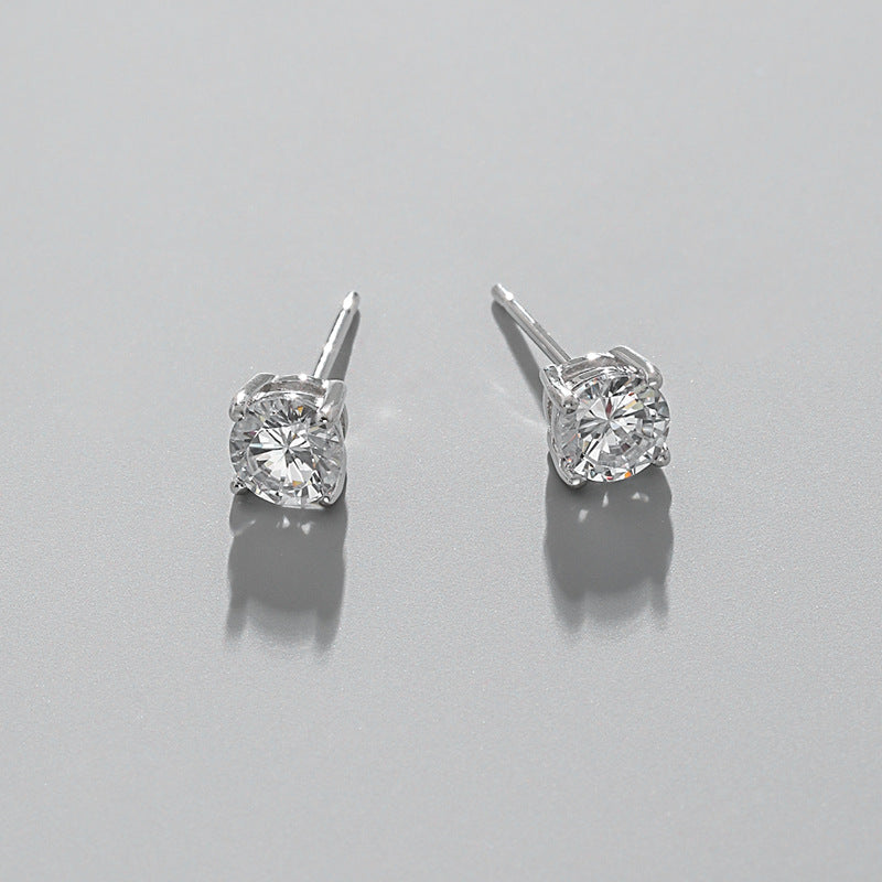 Women's Style Niche Design Minimalist Inlaid Zircon Textured Earrings