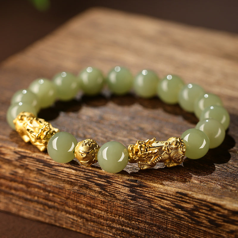 Broadcast Golden Pi Jade Couple Sunny Bracelets