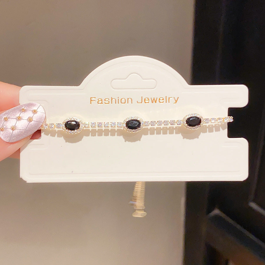 Pink Heart Diamond Flower Light Luxury Minority High Sense Fashion Bracelet