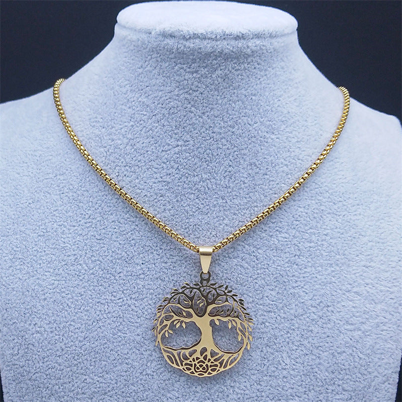 Women's Tree Of Life Stainless Steel Ornament Necklaces