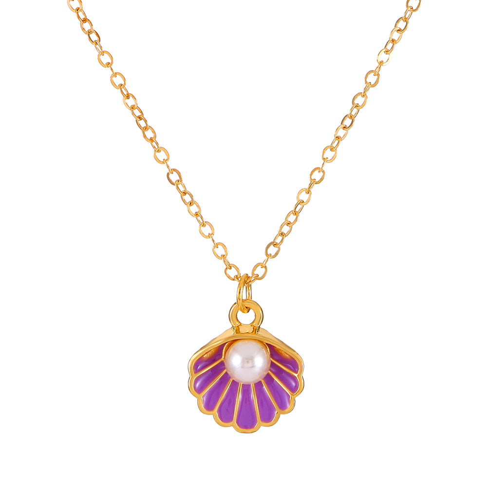 Shell Of Affordable Luxury Fashion Temperament Color Clavicle Chain Jewelry Set