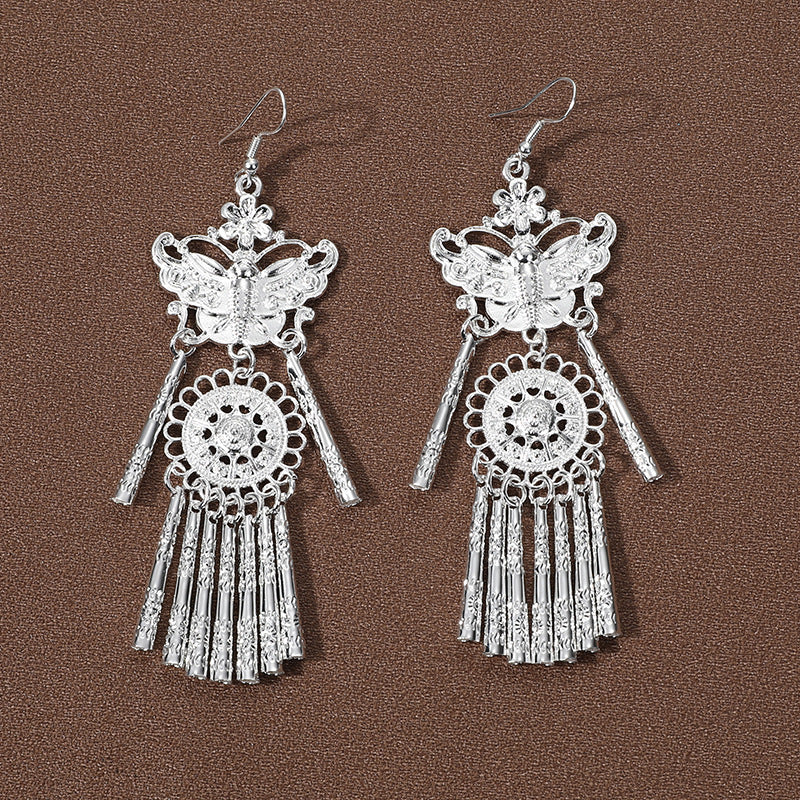 Sier Family Minority Ethnic Style Tourist Attractions Earrings