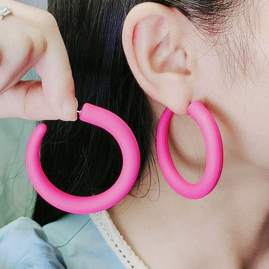 Women's Big Spray Paint Minimalism Personality Acrylic Earrings