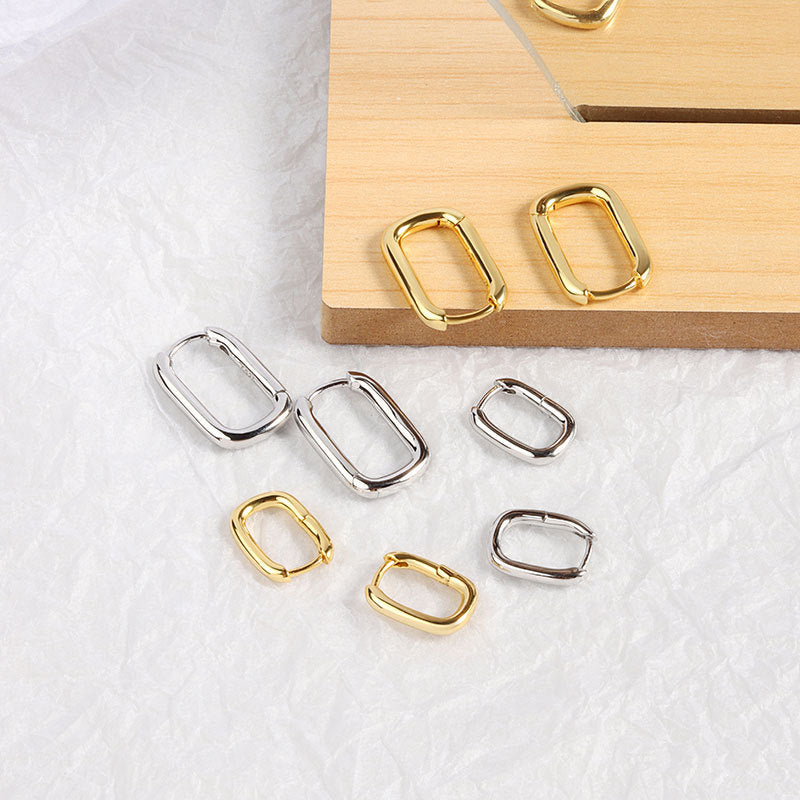 Sterling Sier U-shaped Simple Cold Style Design Sense Geometric Stud Earrings