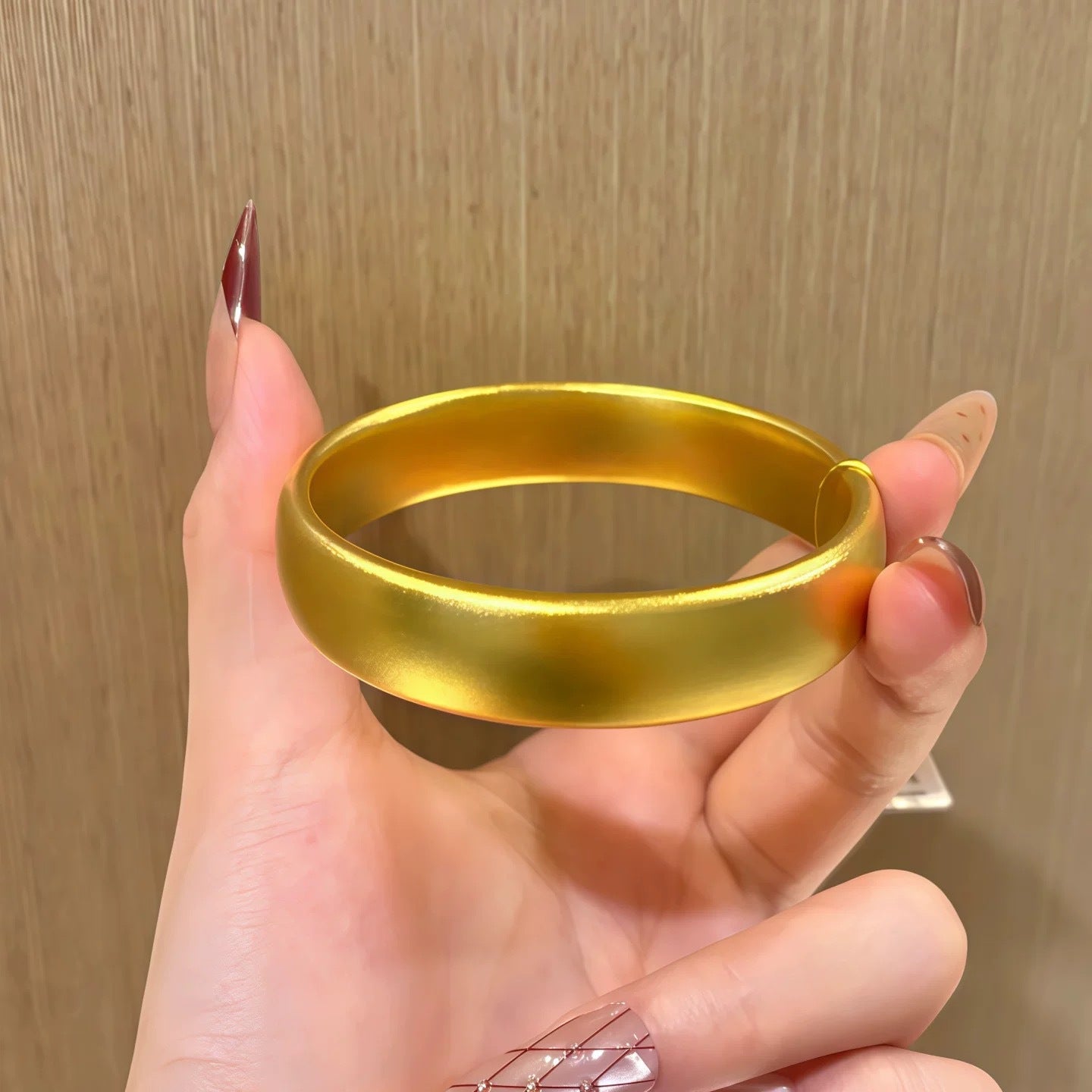 Shop Ancient Yellow Frosted Wide Loach Back Bangle Tire Bracelet