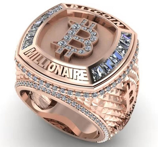 Selling Rose Gold Letter Commemorative Full Rings